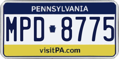 PA license plate MPD8775