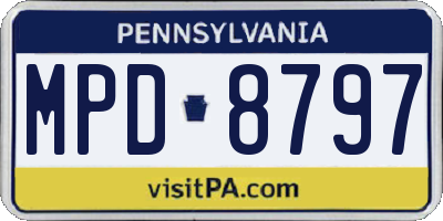 PA license plate MPD8797