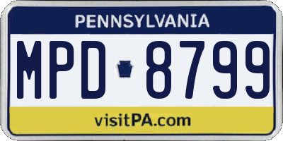 PA license plate MPD8799