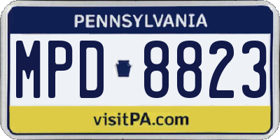 PA license plate MPD8823