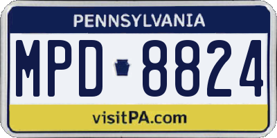 PA license plate MPD8824