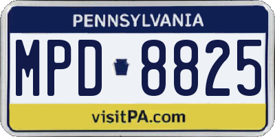 PA license plate MPD8825