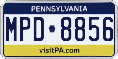 PA license plate MPD8856
