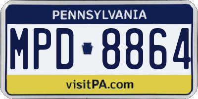 PA license plate MPD8864