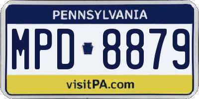 PA license plate MPD8879