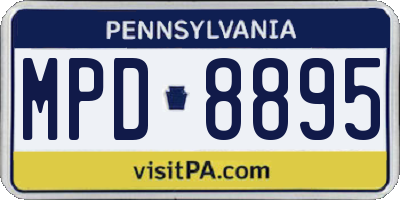 PA license plate MPD8895