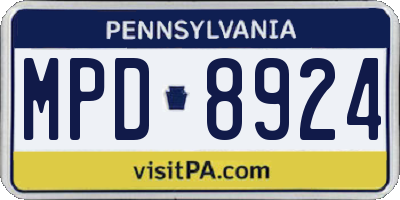 PA license plate MPD8924
