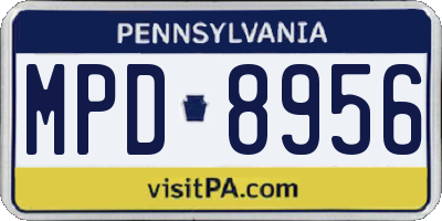 PA license plate MPD8956