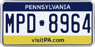 PA license plate MPD8964
