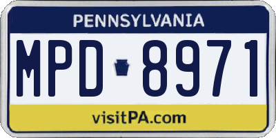 PA license plate MPD8971