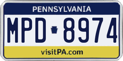 PA license plate MPD8974