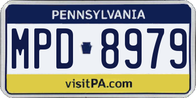 PA license plate MPD8979