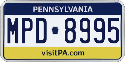 PA license plate MPD8995