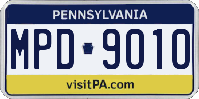 PA license plate MPD9010
