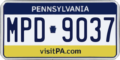 PA license plate MPD9037