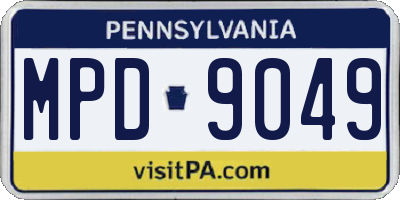 PA license plate MPD9049
