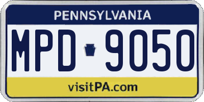 PA license plate MPD9050