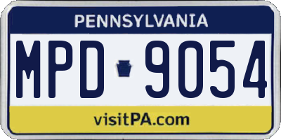 PA license plate MPD9054