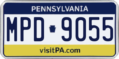 PA license plate MPD9055