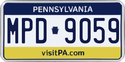 PA license plate MPD9059