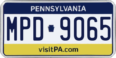 PA license plate MPD9065