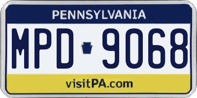PA license plate MPD9068