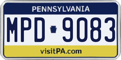 PA license plate MPD9083