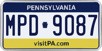 PA license plate MPD9087