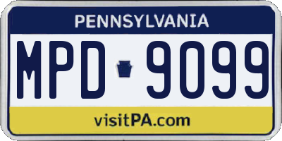 PA license plate MPD9099