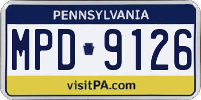 PA license plate MPD9126