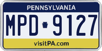 PA license plate MPD9127