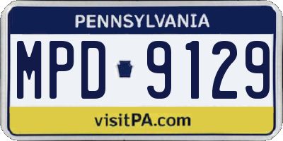 PA license plate MPD9129