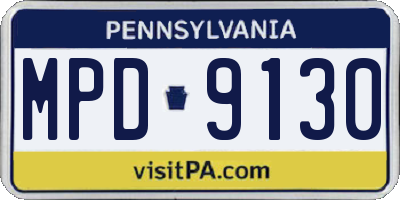 PA license plate MPD9130