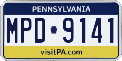 PA license plate MPD9141