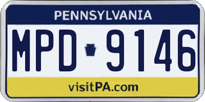PA license plate MPD9146
