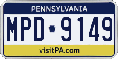 PA license plate MPD9149