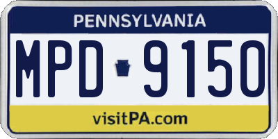 PA license plate MPD9150