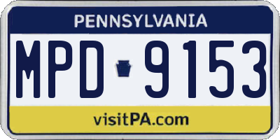PA license plate MPD9153