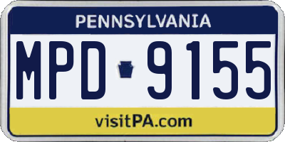 PA license plate MPD9155