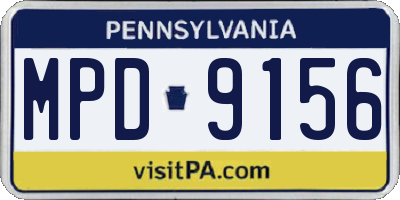 PA license plate MPD9156