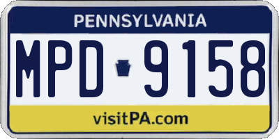 PA license plate MPD9158