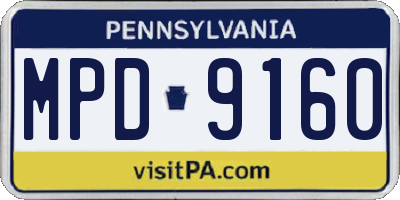 PA license plate MPD9160