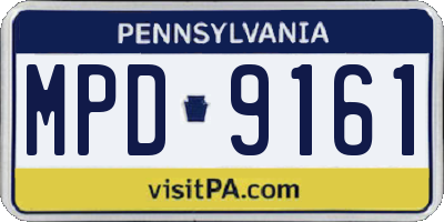 PA license plate MPD9161