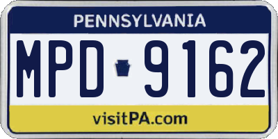 PA license plate MPD9162