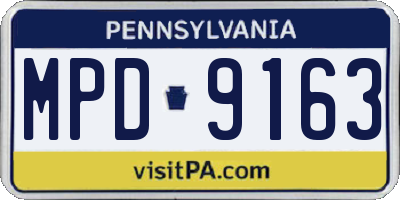 PA license plate MPD9163