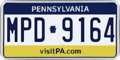 PA license plate MPD9164