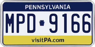 PA license plate MPD9166