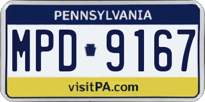PA license plate MPD9167