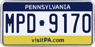 PA license plate MPD9170