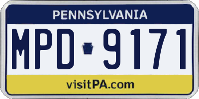 PA license plate MPD9171